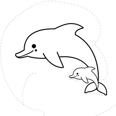Szablon delfina do wycięcia