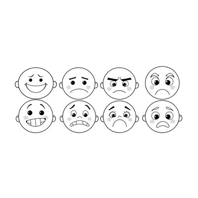 Kolorowanka: Emotikony do kolorowania