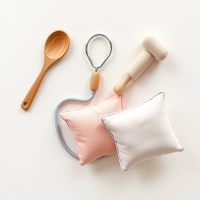 Ilustracje rekwizytów dotykowych (flat lay)