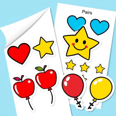 Naklejki w parach — arkusz do wydruku