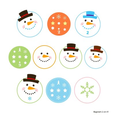 Arkusz naklejek — guziki bałwanka