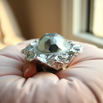 Fotografia rekwizytu — Małe błyszczące 'UFO' z folii