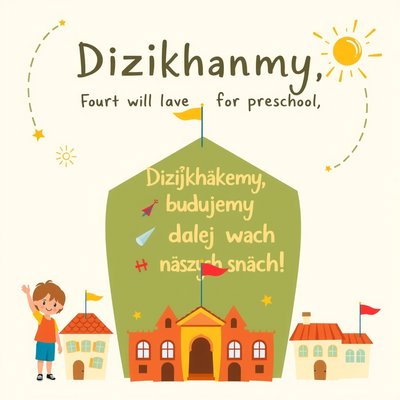 Mini-plakat pożegnalny z frazą