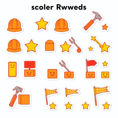 Naklejki nagrody — arkusz z motywami budowlanymi