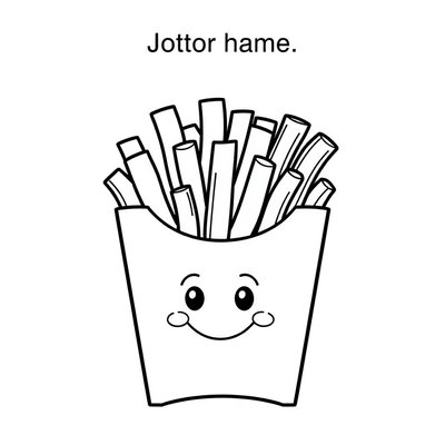 Kolorowanka: pudełko z frytkami (kontury)