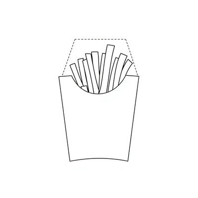 Szablon pudełka na frytki (do wydruku)