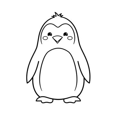 Kolorowanka: prosty pingwin do malowania