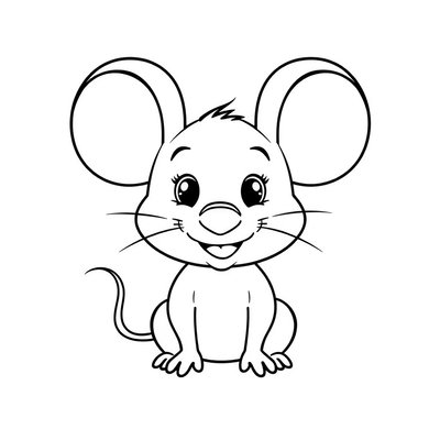 Kolorowanka — sylwetka myszki