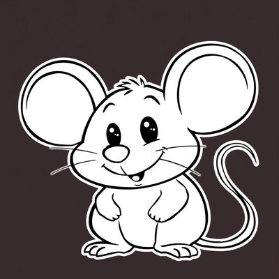 Kolorowanka — sylwetka myszki