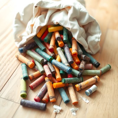 Kredki w torbie — zdjęcie detalu