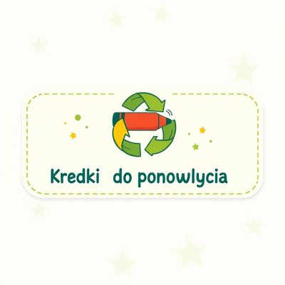 Naklejka/etykieta na koszyk — 'Kredki do ponownego użycia'