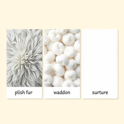 Karty tekstur — miękki / puchaty / gładki
