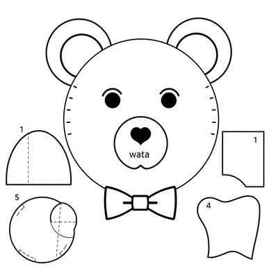 Szablon misia z talerzyka (do wydruku)