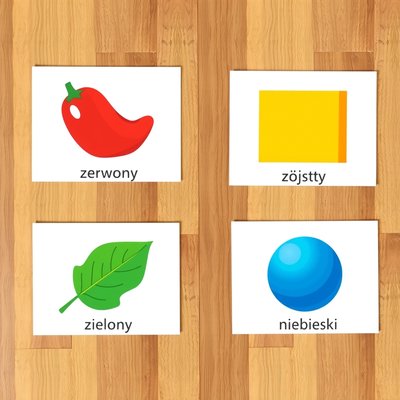 Karty do sortowania kolorów — szablon