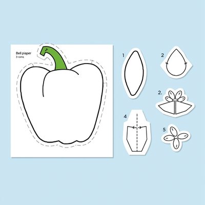 Szablon do wycinania — Papryka (elementy)