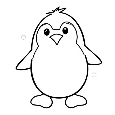 Kolorowanka: prosty pingwin do malowania