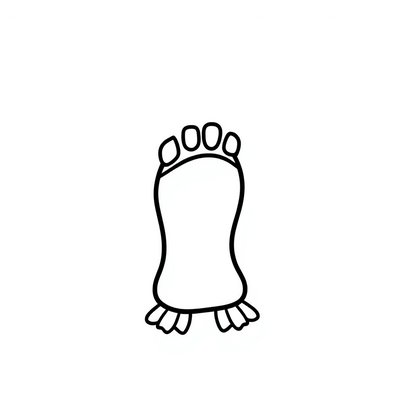 Szablon: odcisk łapki — pingwinek