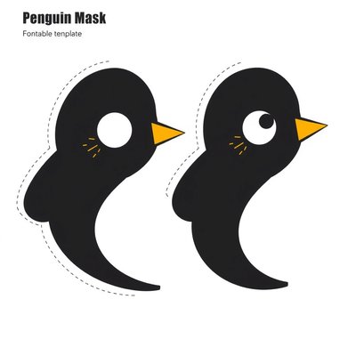 Szablon: prosta maska pingwina