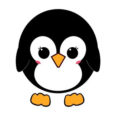 Szablon: prosta maska pingwina