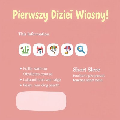 Karta dla rodziców — Podsumowanie zajęć