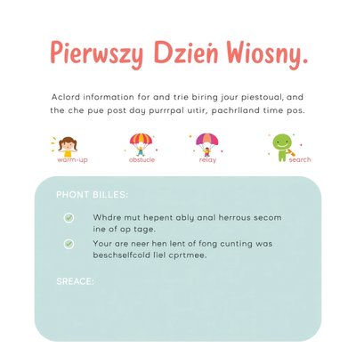 Karta dla rodziców — Podsumowanie zajęć