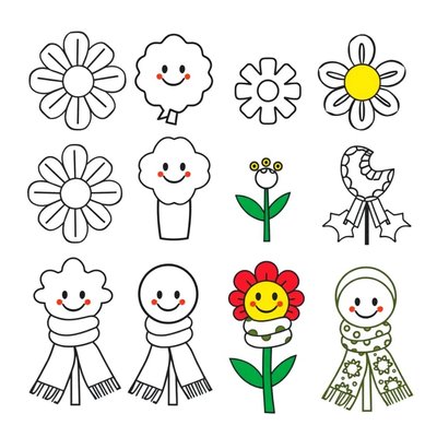 Rekwizyty do wycięcia — papierowe kwiaty i apaszki (szablony)