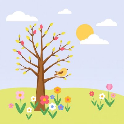 Ilustracja wiosny — obraz do wprowadzenia