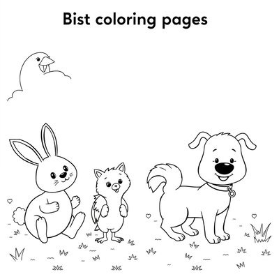 Kolorowanka: proste zwierzątka do ruchu