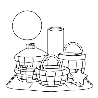 Kolorowanka: Duże klocki i elementy z recyklingu