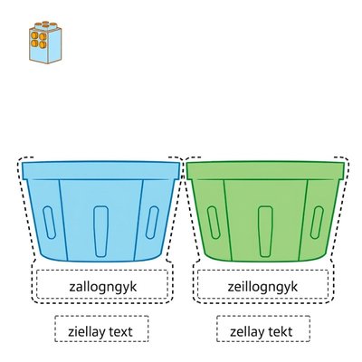Szablon do sortowania: koszyki "niebieski" i "zielony"