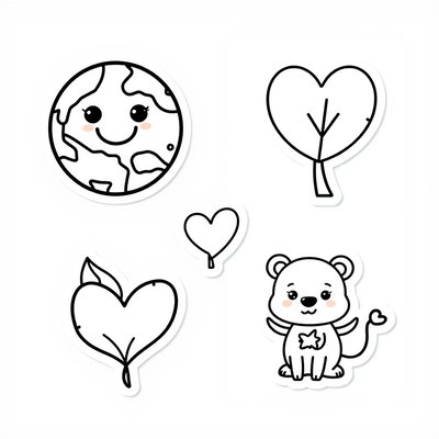 Naklejki 'Przyjaciel Ziemi' – kolorowanka