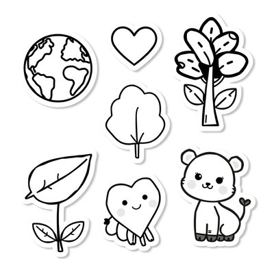 Naklejki 'Przyjaciel Ziemi' – kolorowanka