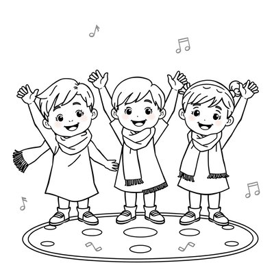 Kolorowanka — Taniec z chustami