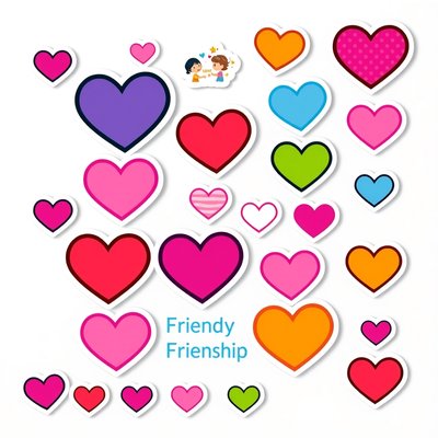 Szablon — Arkusz naklejek 'Uścisk Przyjaźni'