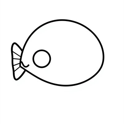 Prosty szablon rybki do wydruku