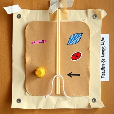 Obrazek: Zbliżenie panelu sterowania z papieru (fotorealistyczne/ilustracyjne)