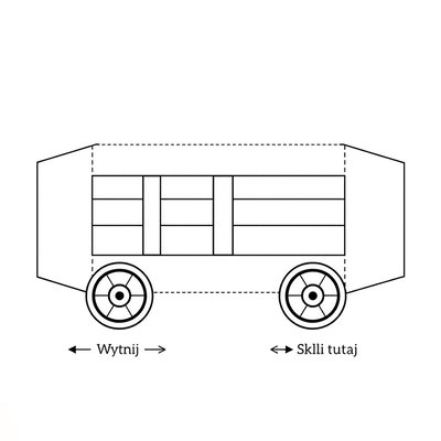 Szablon: Wagonik z kartonika (schemat do składania)