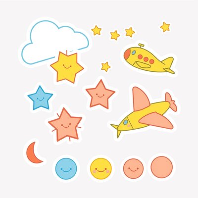 Arkusz dużych naklejek / elementów do dekoracji