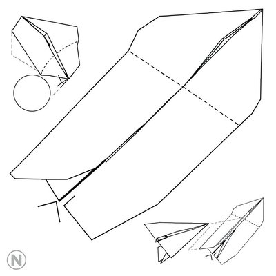 Szablon prostego papierowego samolotu (do składania przez opiekuna)