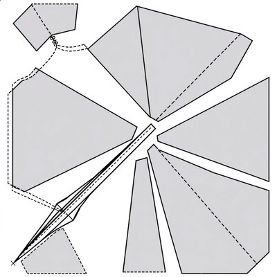 Szablon prostego papierowego samolotu (do składania przez opiekuna)
