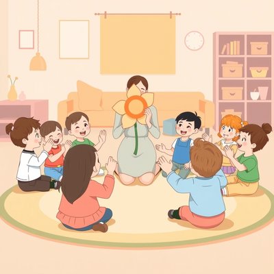 Chwila powitania i piosenka — scena w kółku