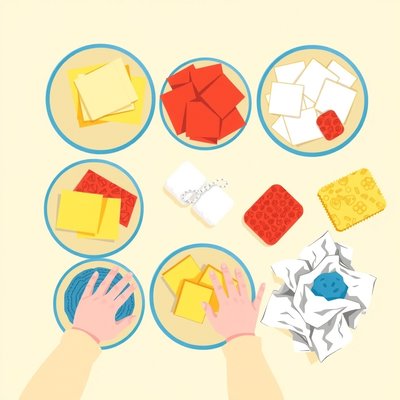 Stacja: Płatki i faktury — zbliżenia materiałów