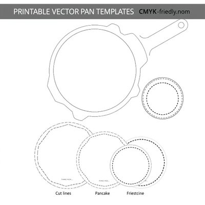 Szablony: tekturowa patelnia i krążki (template)