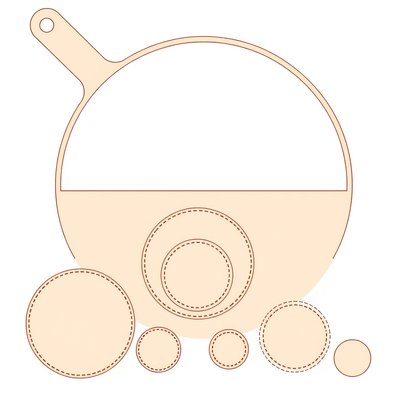 Szablony: tekturowa patelnia i krążki (template)