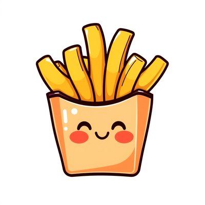 Naklejka nagrody: uśmiechnięta frytka