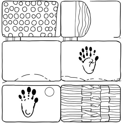 Szablon ścieżki stóp i rąk