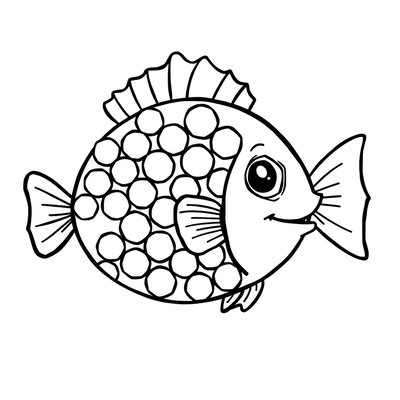 Karta do kolorowania: Rybka z łuskami