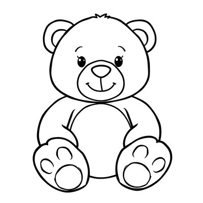 Kolorowanka — Pluszowy miś dla malowania