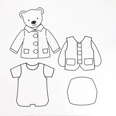 Szablon ćwiczenia zapinania — Ubranka misia