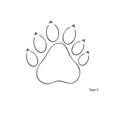 Szablon łapki misia — stempel i odcisk